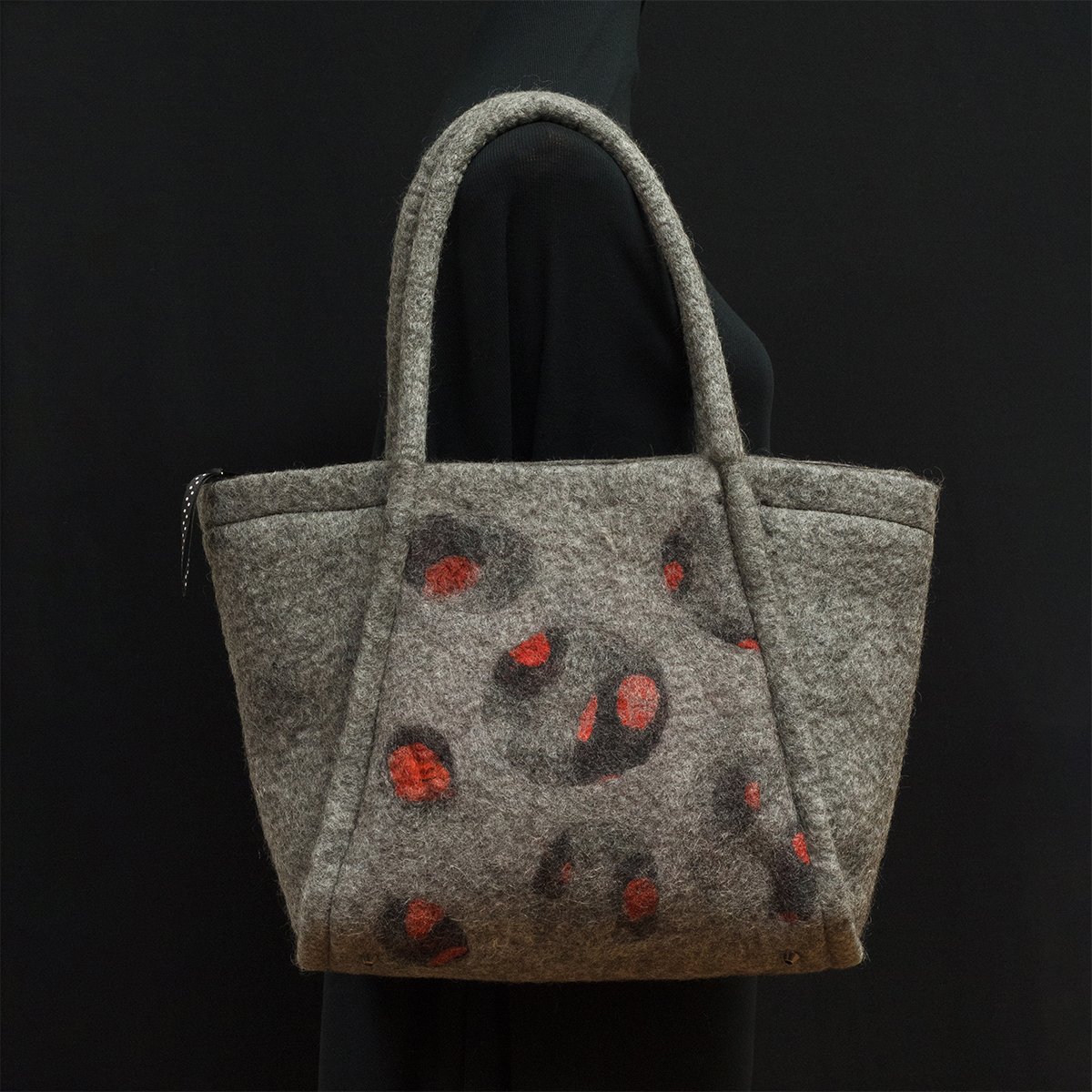 Grey and Red Joomchi Tote